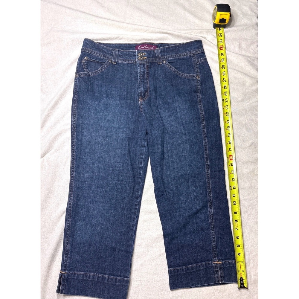 Gloria Vanderbilt Womens Blue Denim Capri Jeans Size 14 Dark Wash Cropped Pants